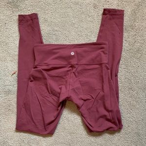 Burgundy low waisted lululemon leggings